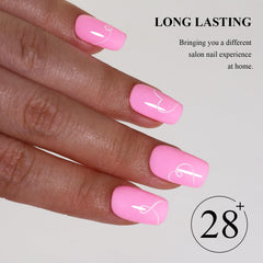 Manicure scene with Imtiti baby pink on nails demonstrating salon-quality finish