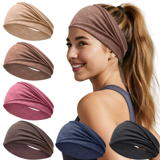 IMYORT front view of six-pack headbands showing colors and packaging benefit