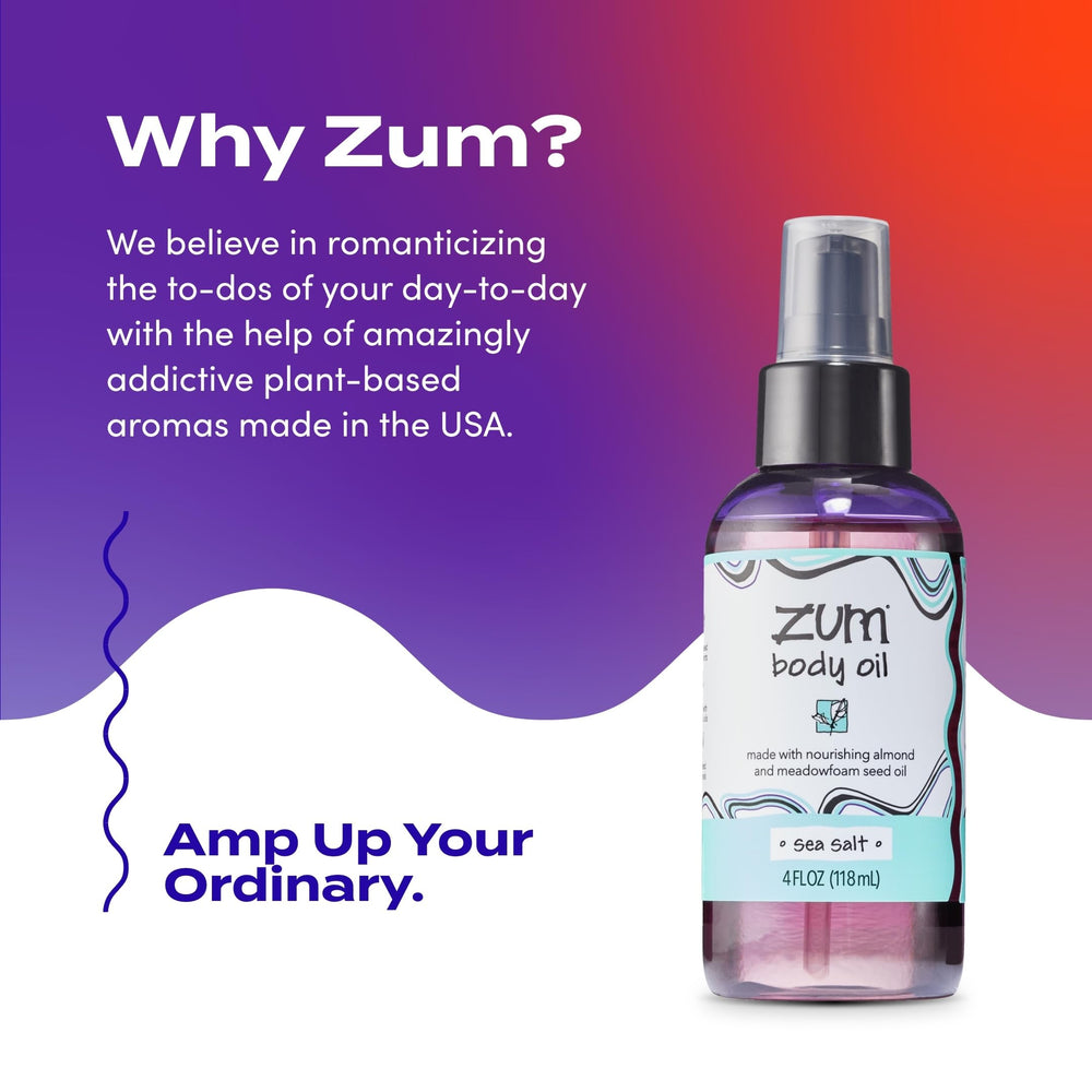 Indigo Wild Zum Sea Salt ingredients flatlay with almond and shea benefits