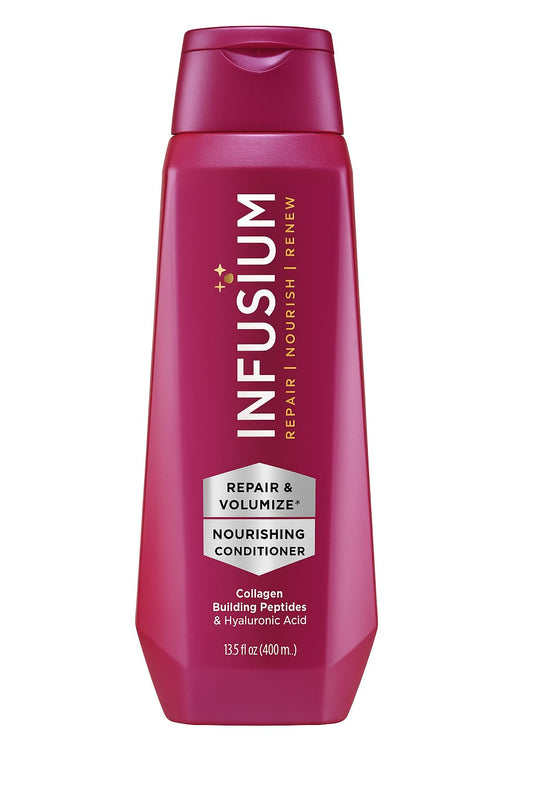 Infusium bottle front packaging showing label and 13.5 oz size for clear product ID and benefit