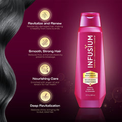 Infusium cream texture close-up highlighting smooth formula for hydration and plumping benefits