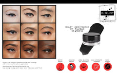 The Beauty Box INGLOT AMC Eyeliner Gel 77 swatch on arm delivering intense pigment payoff