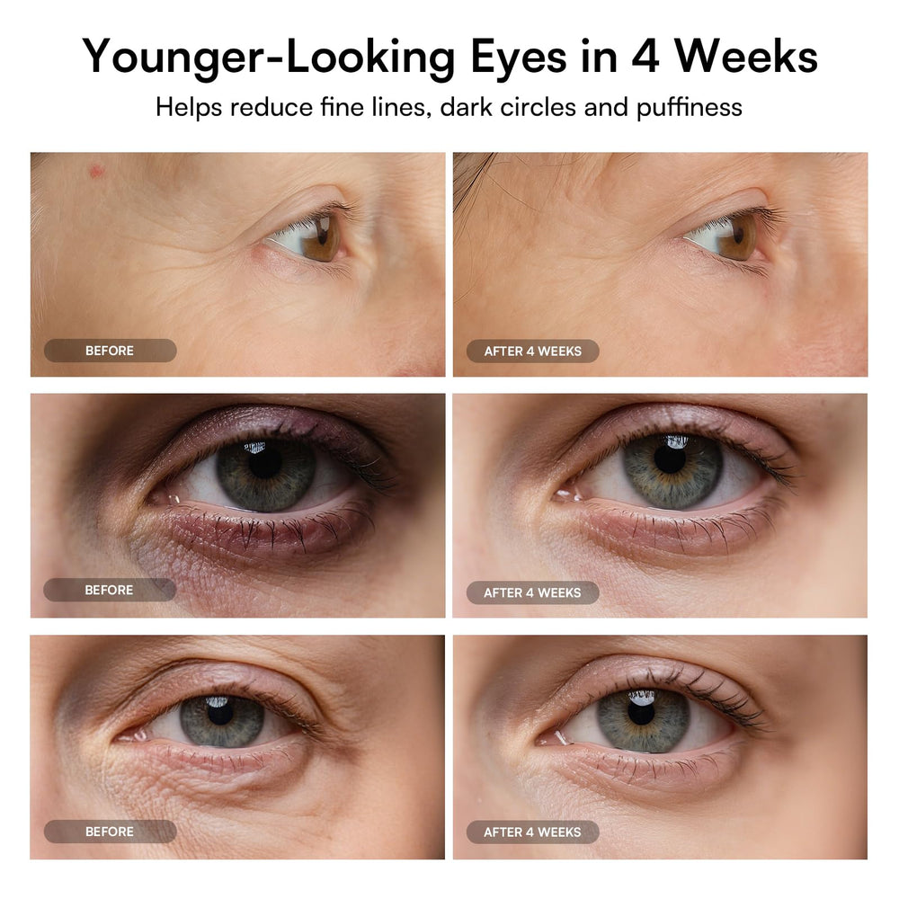 INIA mask worn by user demonstrating instant refreshed-eye benefit