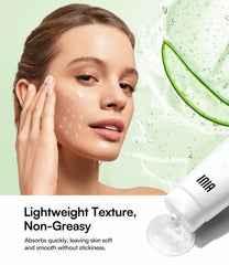 INIA gel spread on forearm showing coverage and immediate silky hydration benefit