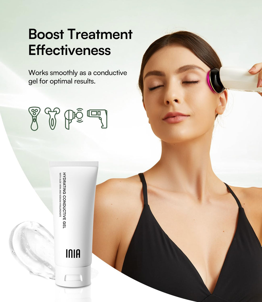 INIA ingredient label with aloe and hyaluronic acid called out for soothing hydration