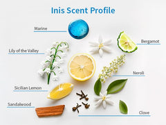 Inis bottles next to ruler size comparison for scale