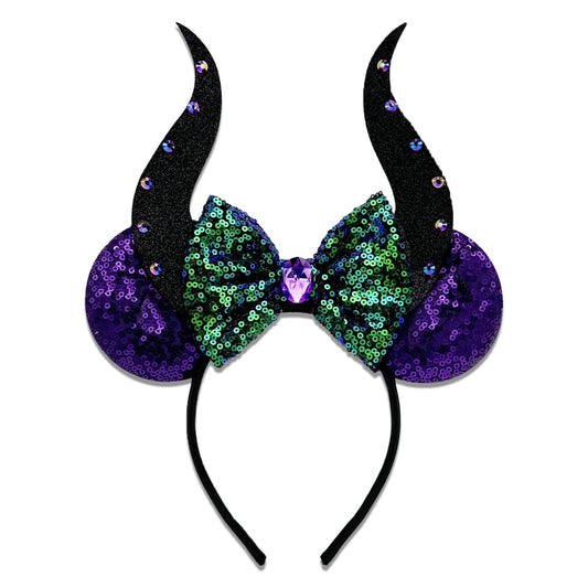 INLOLLY front view of devil horns headband shows bold silhouette and party-ready style