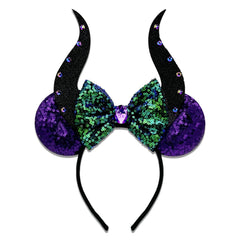INLOLLY front view of devil horns headband shows bold silhouette and party-ready style