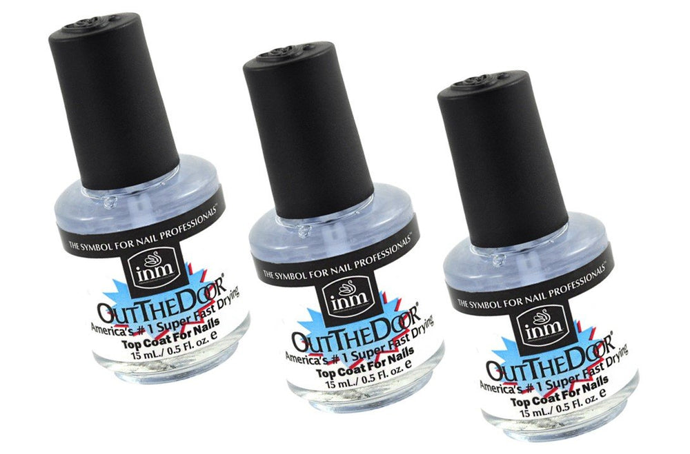 inm Out The Door front bottle view showing label and glossy finish benefit