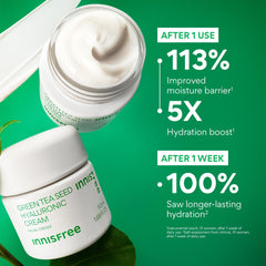 innisfree cream on hand to show lightweight feel and true-to-size portion