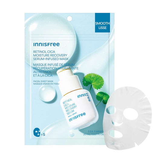 innisfree front packaging showing five mask sachets and calming benefit