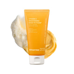 innisfree front packaging showing Vitamin C mask-to-foam and benefit of brightening