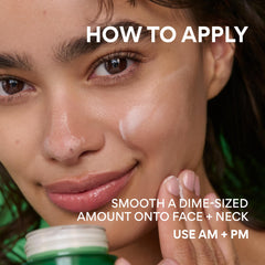 innisfree applying cream to face during morning routine for smooth makeup benefit