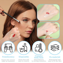 InnoHHustle clear palette with foundation swatches aiding accurate color match