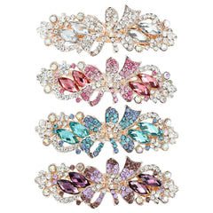 inSowni front view packaging showing four jeweled barrettes with neat presentation and protection