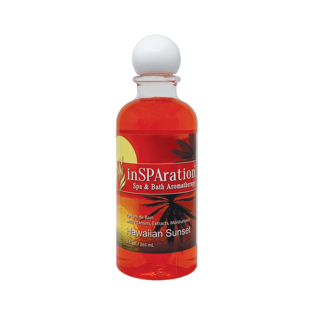 InSPAration 217X bottle front label showing Tropical Sunset scent and benefits