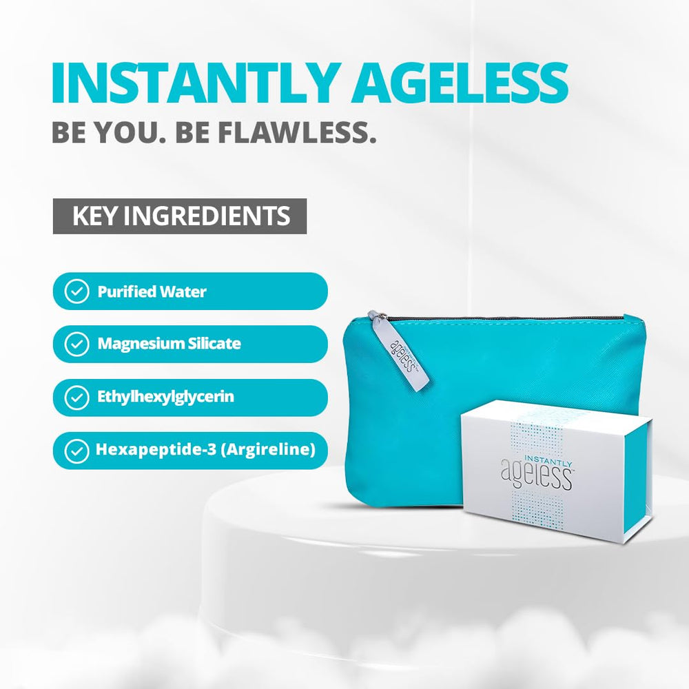 Instantly Ageless vial in hand for scale showing compact portability