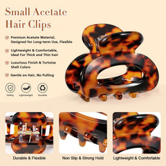 Interesse hand holding clip for scale, shows compact 1.7-inch travel-friendly size
