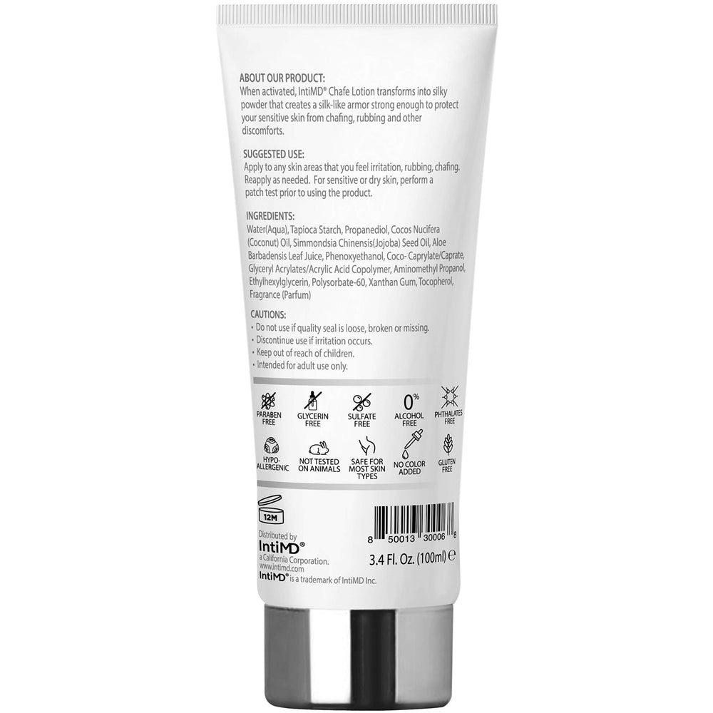 IntiMD application on inner thigh demonstrating friction protection