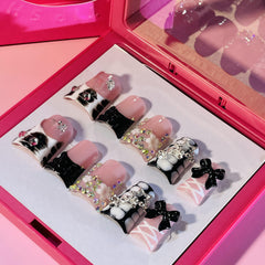 IntoVibes front packaging showing black ballet ribbon nails and quick salon look