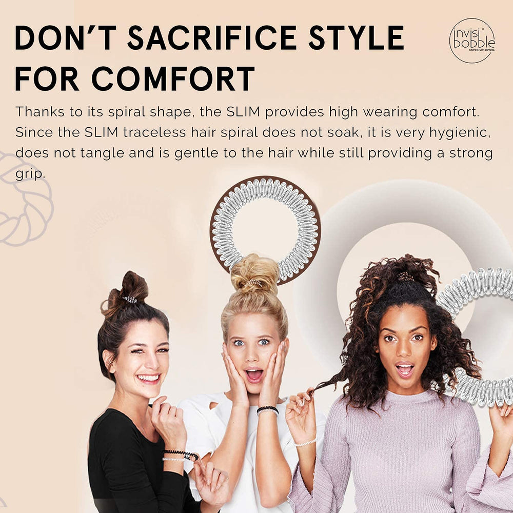invisibobble worn as wrist accessory demonstrating chrome sheen and fashionable versatility