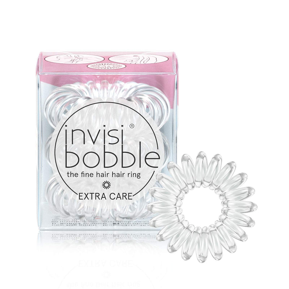 invisibobble front packaging showing crystal clear coils and discreet look