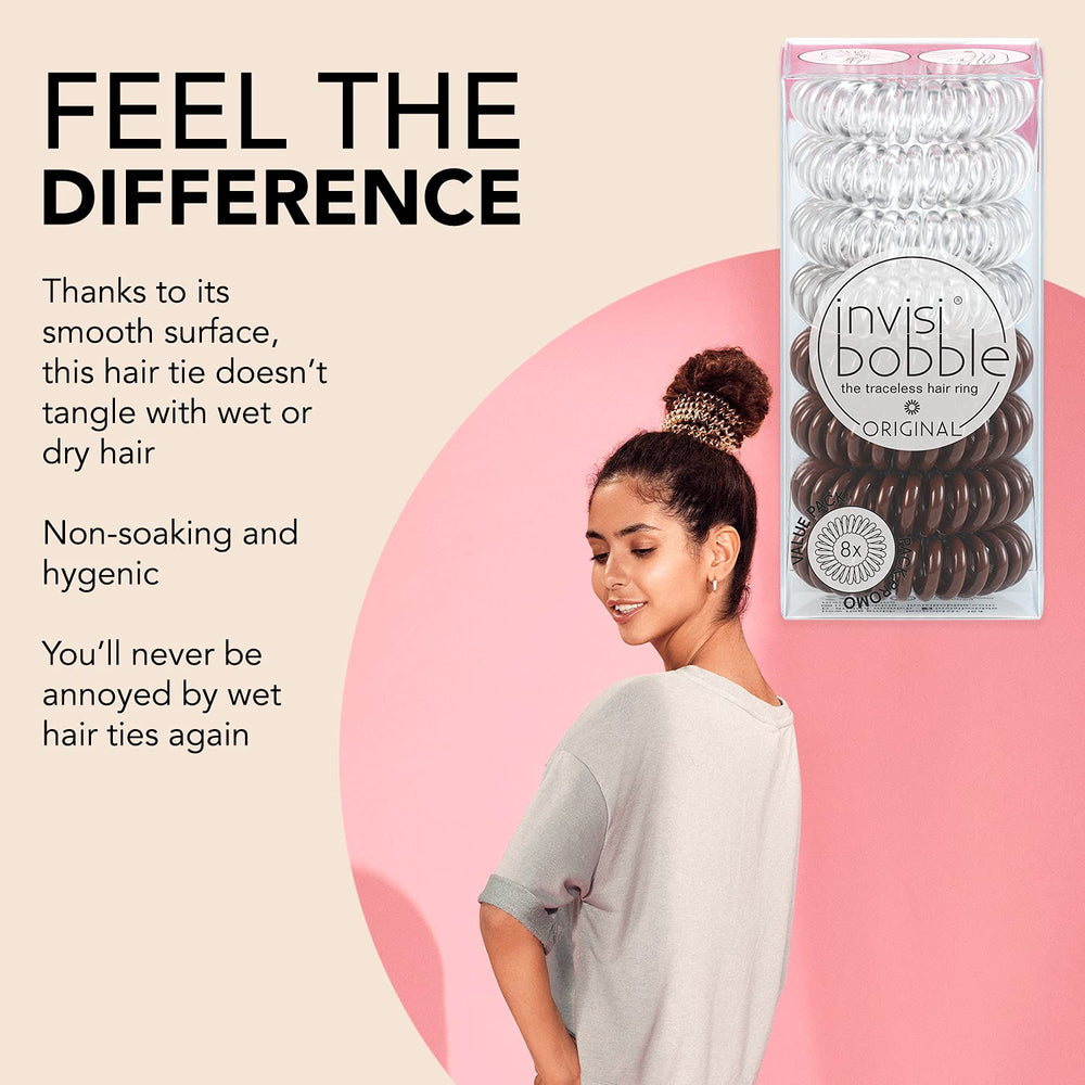 invisibobble in a high ponytail demonstrating secure hold for active days