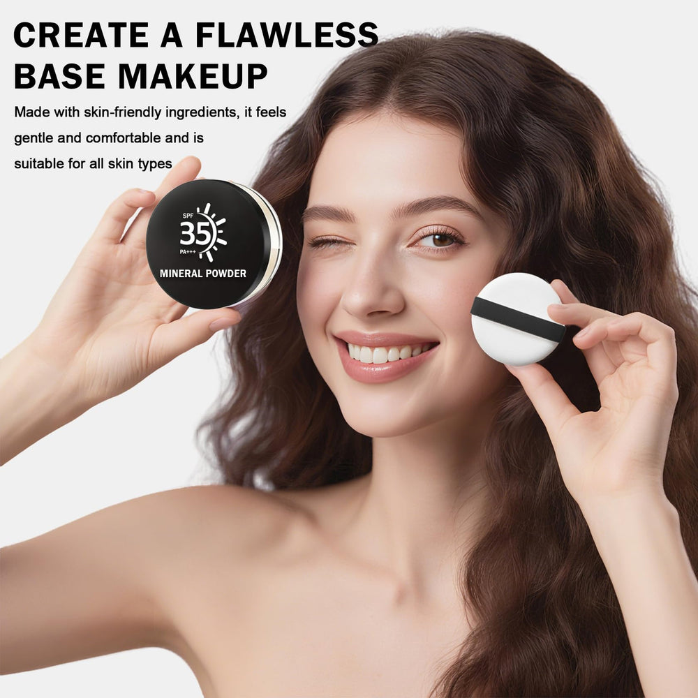 IONSGAKO woman applying powder demonstrating buildable coverage and oil control