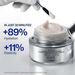 IOPE XMD Stem III application on hand illustrating gentle soothing and moisturization