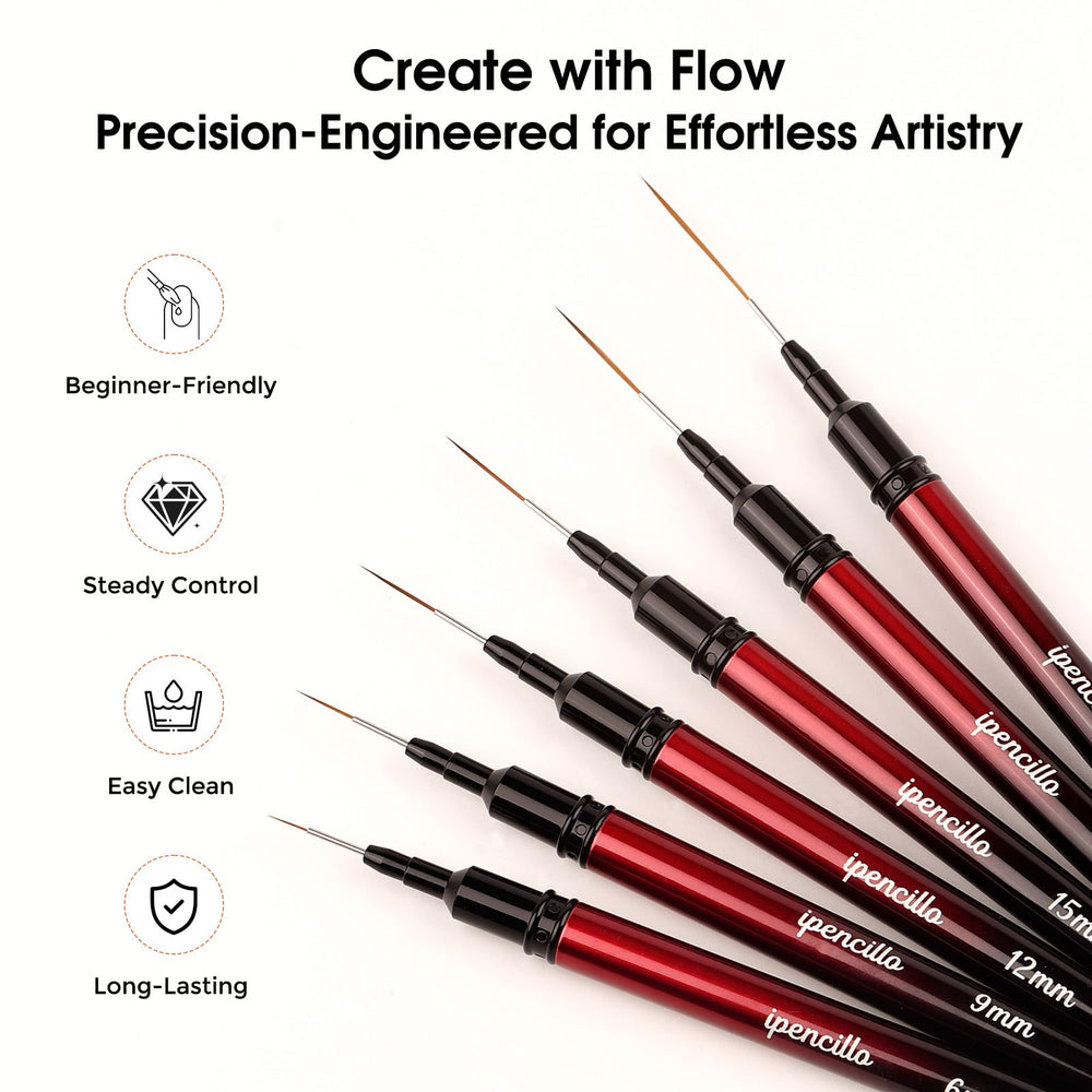 IPENCILLO brush drawing a French tip on nail to create clean smile lines