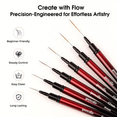 IPENCILLO brush drawing a French tip on nail to create clean smile lines