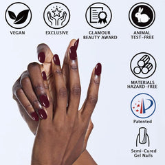 IQXGE application on nail being smoothed before curing, helps precise placement