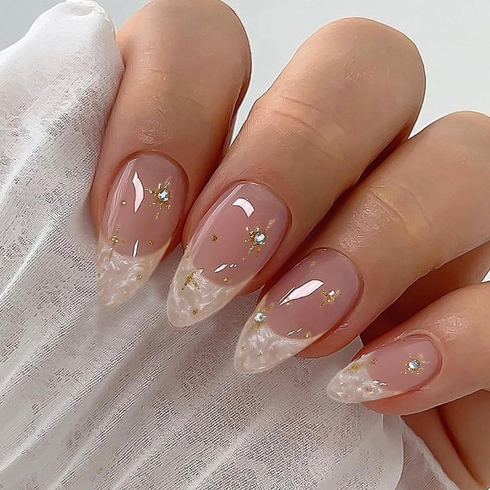 IQXGE close-up of rhinestones and gold glitter adding sparkle and luxe detail