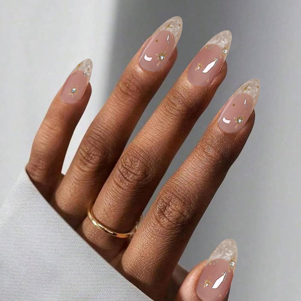 IQXGE side profile of acrylic nail showing thickness and durable glossy surface