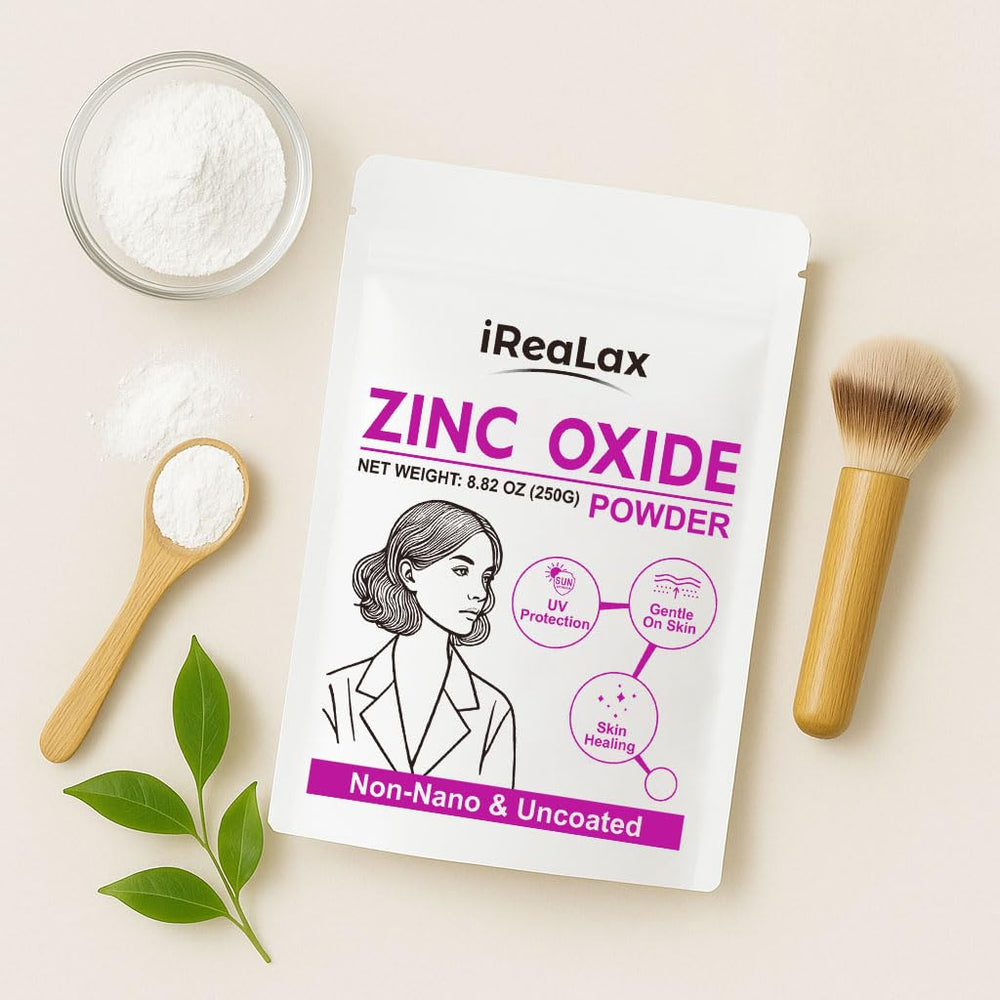 iReaLax on a bathroom shelf in a skincare routine scene showing daily product versatility