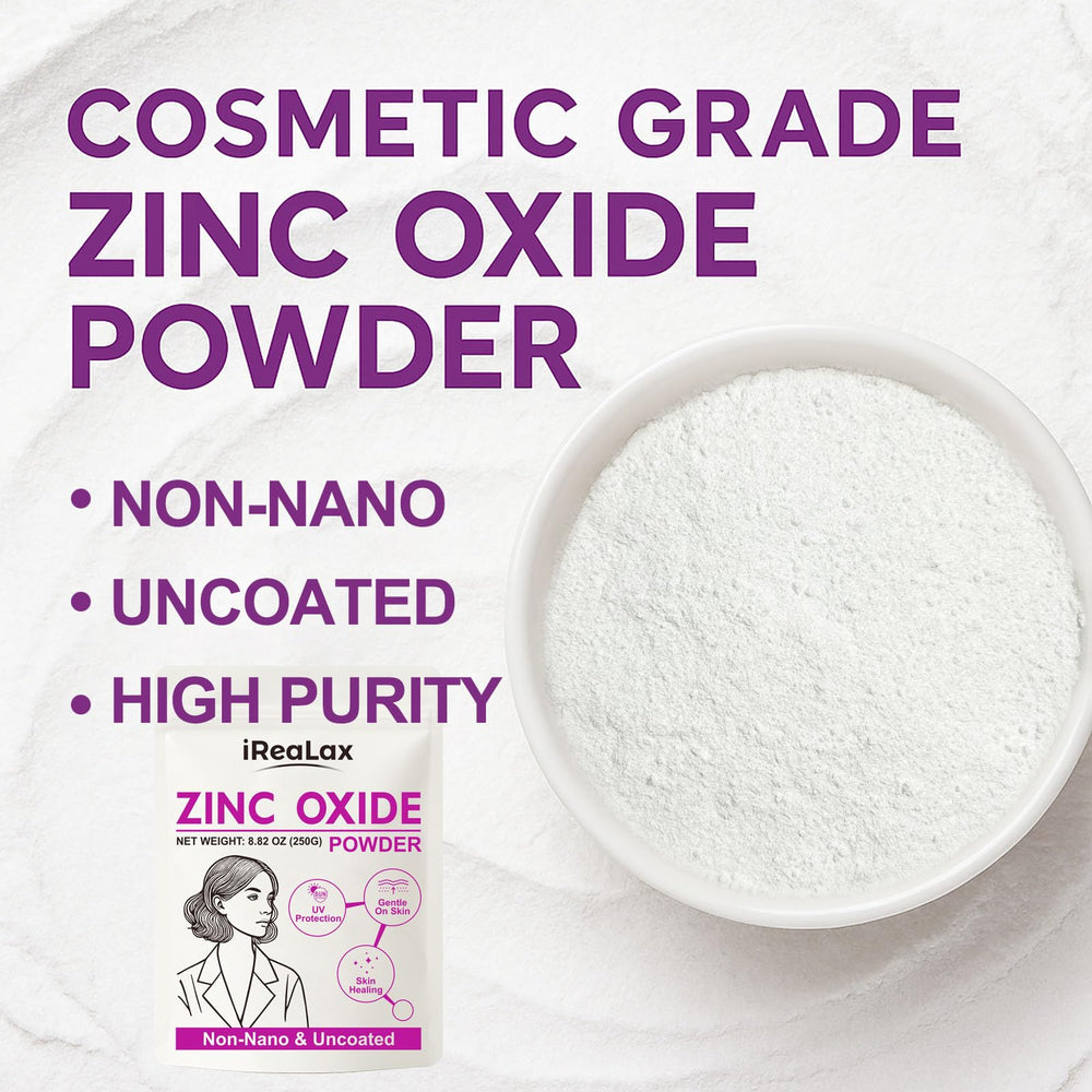 iReaLax powder texture closeup highlighting fine cosmetic grade powder for smooth blends