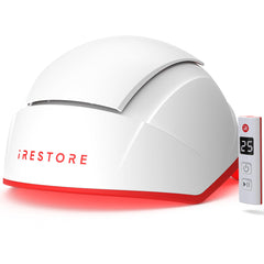 iRestore front view showing helmet and dense laser array for fuller-looking hair