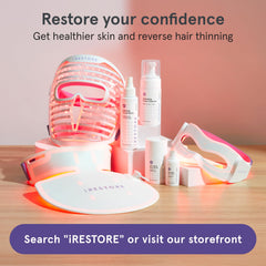 iRestore next to smartphone for size comparison and portability benefit