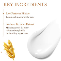 IREV rice water ingredient display conveying natural conditioning benefit