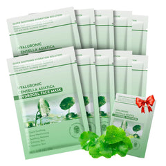 IREV pack front view showing ten masks and calming benefits