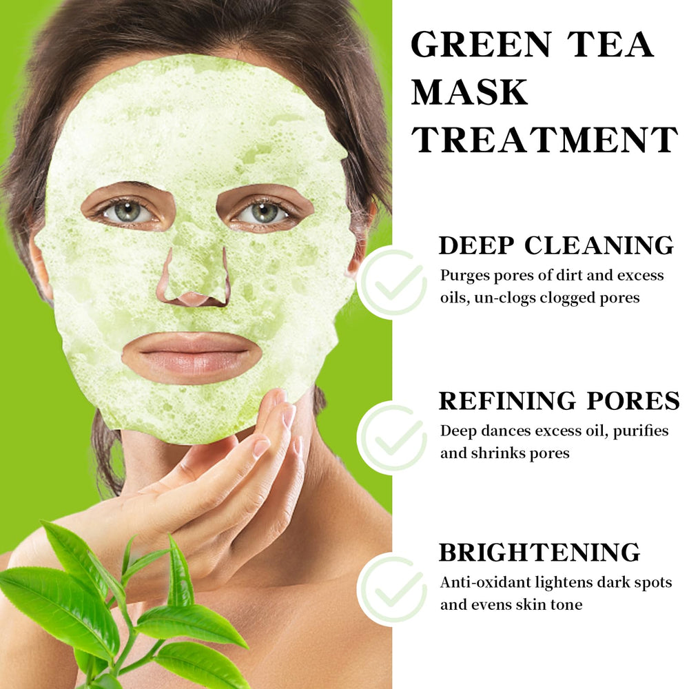IREV single sheet mask unfolded with foam detail for gentle pore lifting