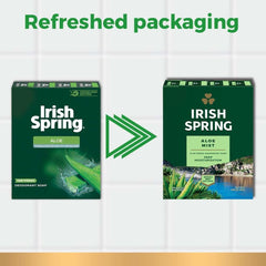 Irish Spring aloe single bar close-up highlighting smooth texture and latherability