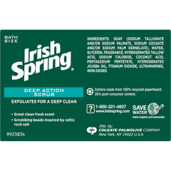 Close-up of Irish Spring bar texture showing exfoliating granules for smoother skin