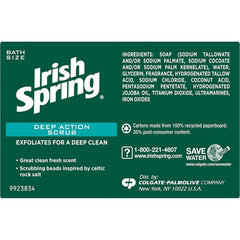 Three Irish Spring bars on a soap rack highlighting convenience and value pack