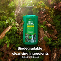 Irish Spring label close-up showing paraben-free ingredient benefit