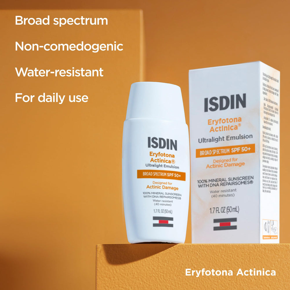 ISDIN ingredients label closeup highlighting zinc oxide and antioxidant