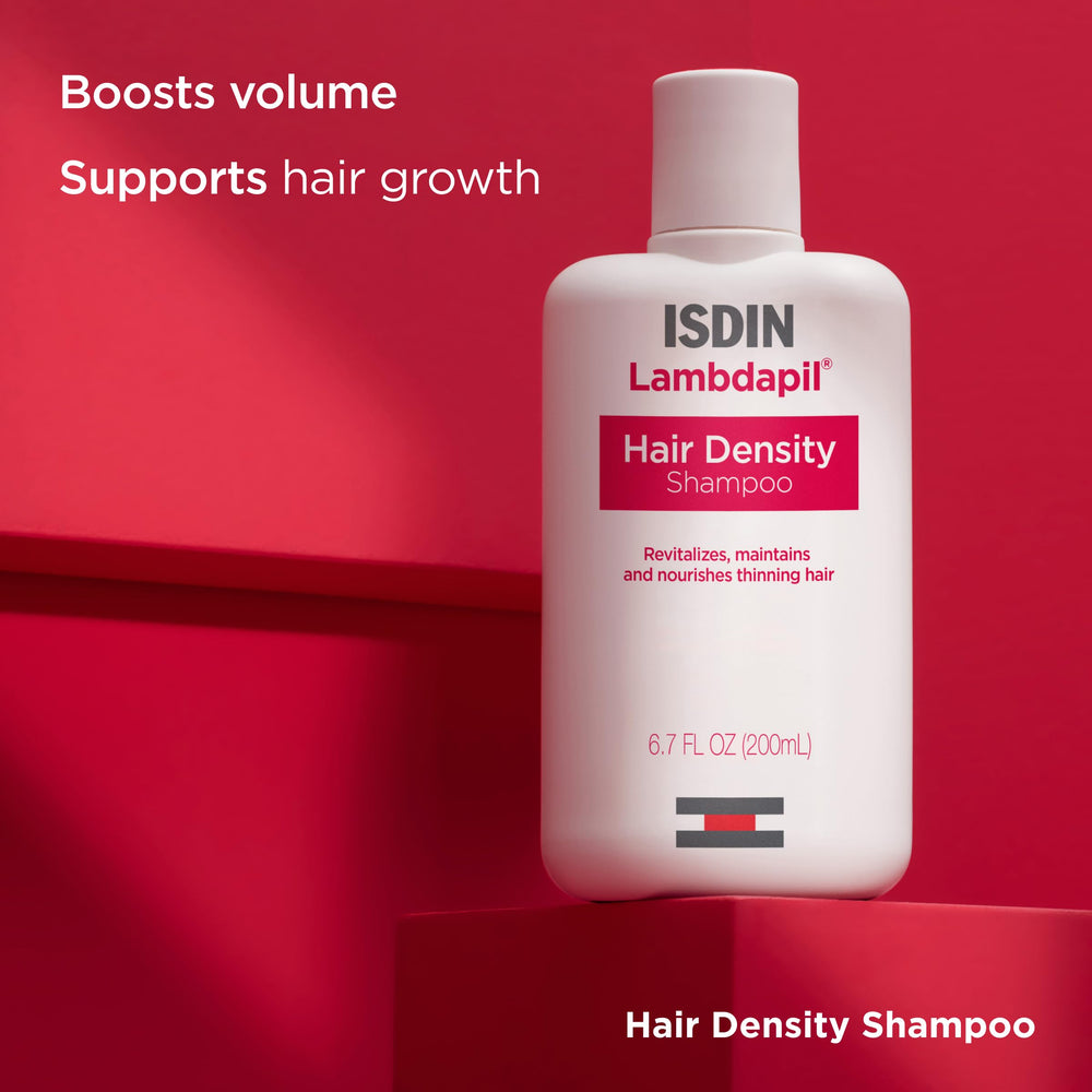 ISDIN Lambdapil ingredients flatlay with biotin and zinc for support