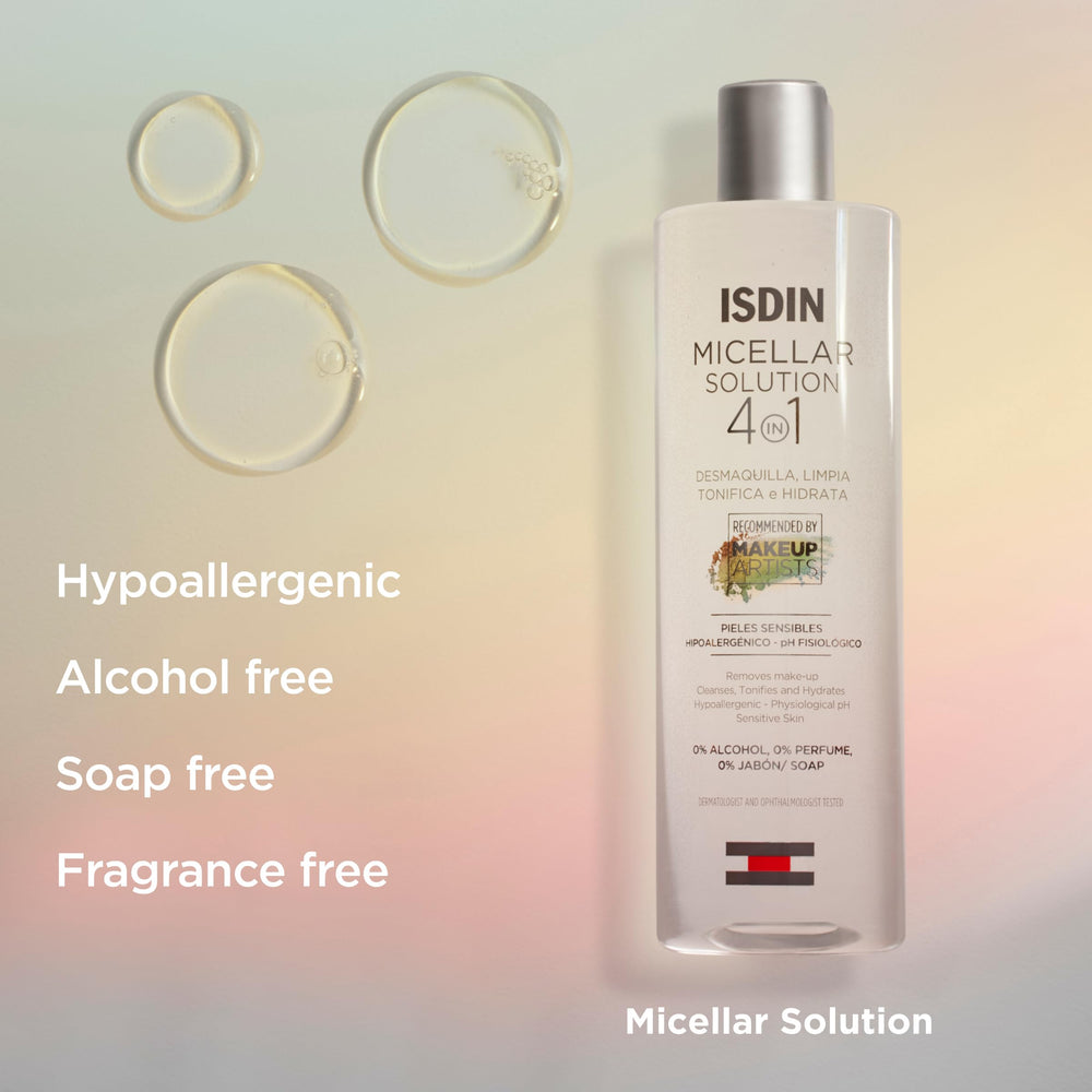 ISDIN on cotton pad removing makeup fast and protecting skin barrier