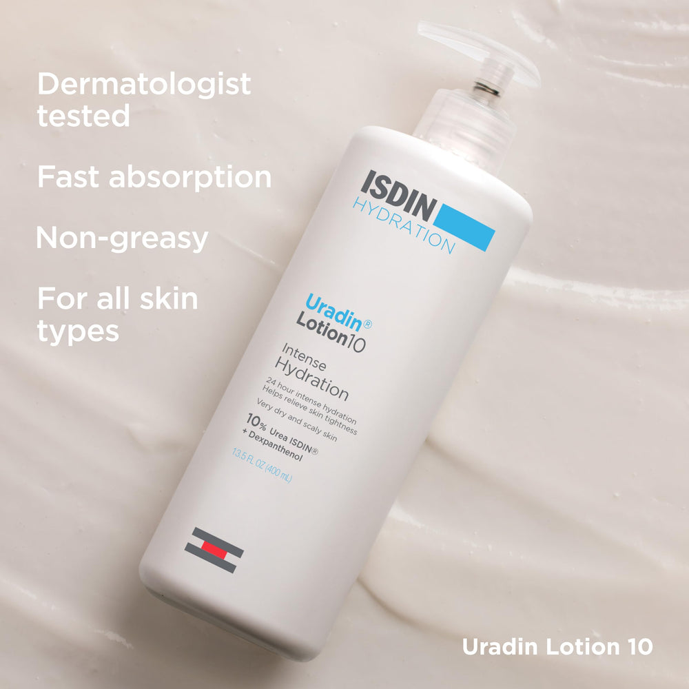 ISDIN Uradin 10 applied to forearm demonstrating smoother skin