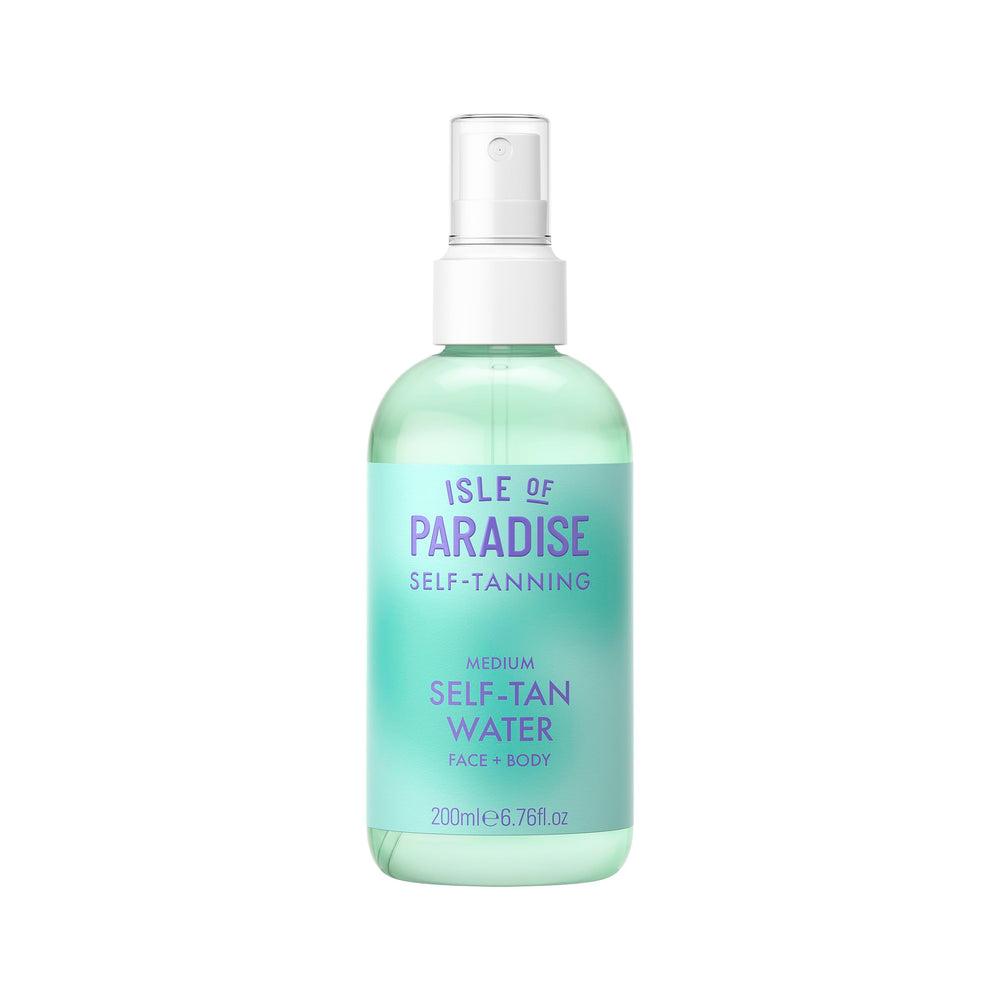 Isle of Paradise front bottle shot showing clear vegan tan benefits